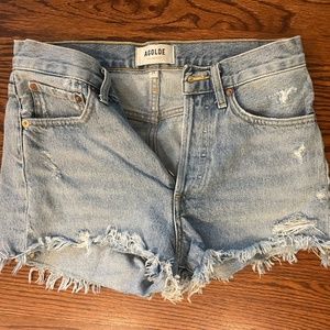 Agolde Parker Vintage Cutoff Blue Jean Shorts